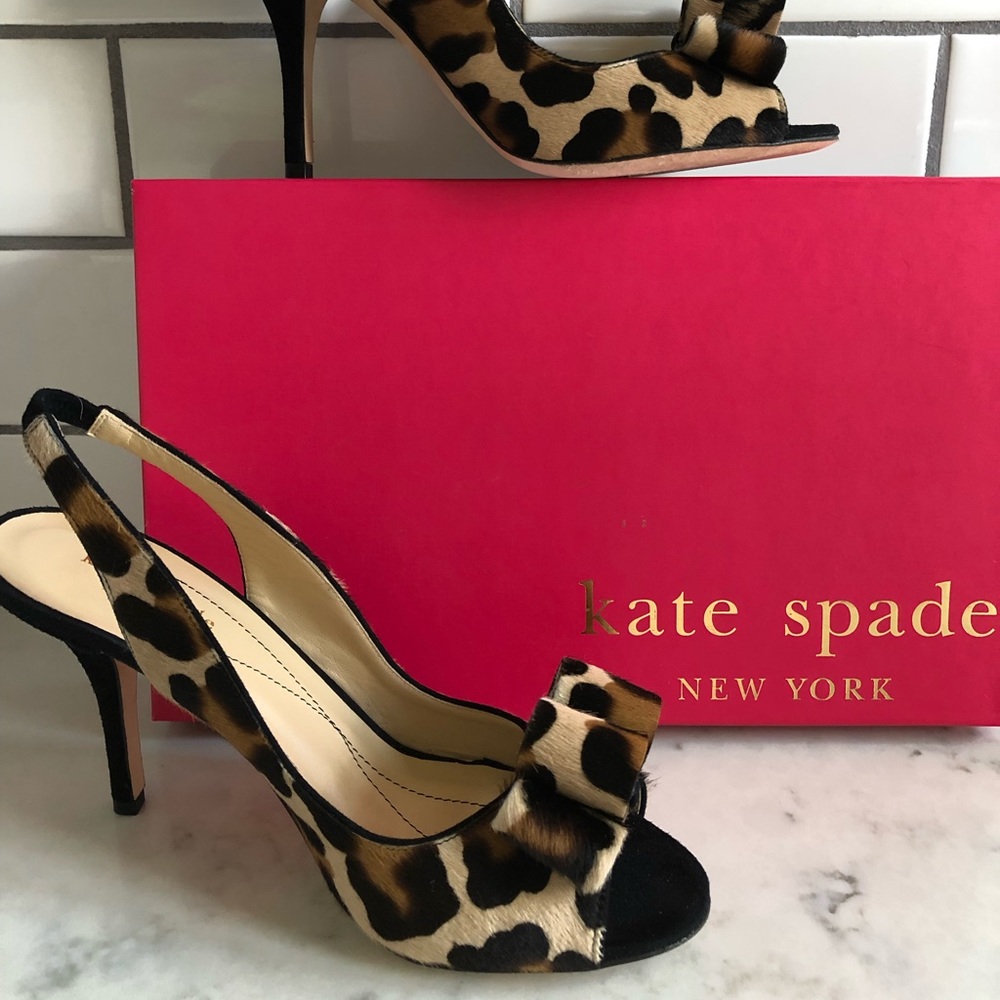 Kate Spade Leopard Sling Back Heels